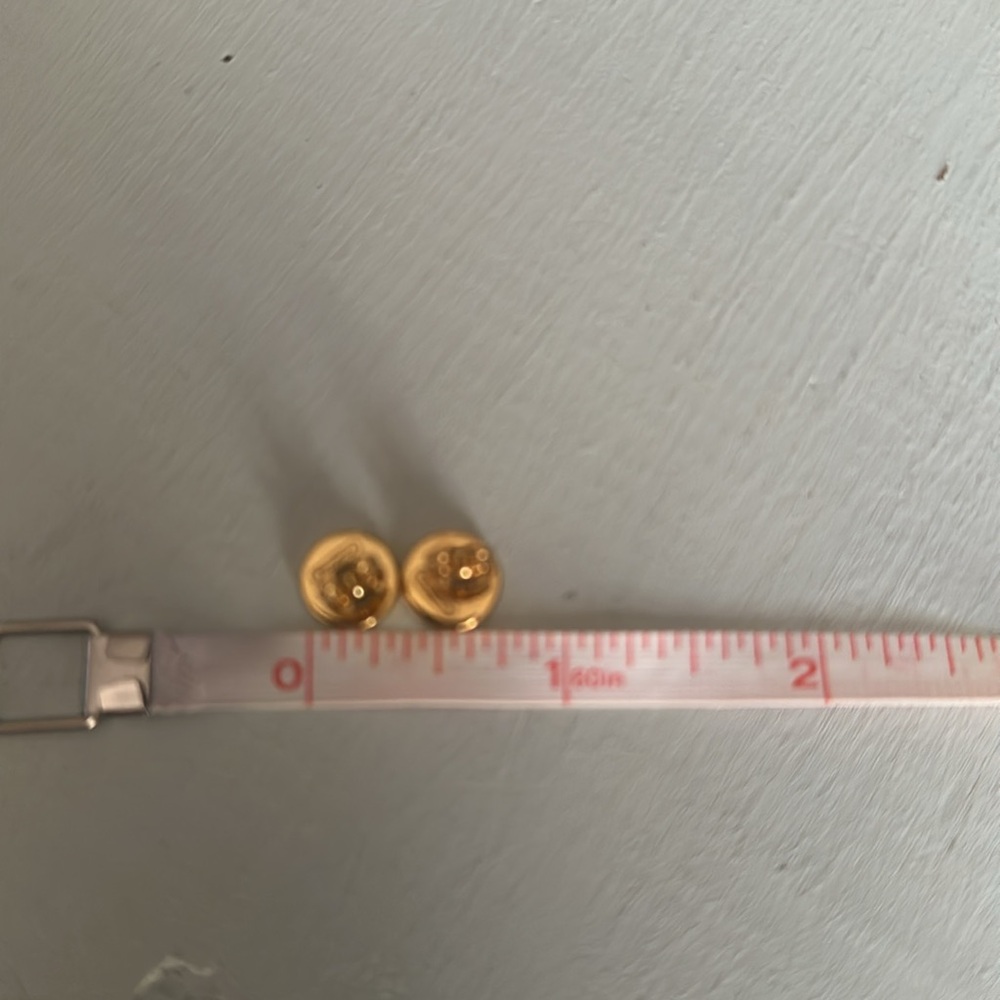 Coach Navy, White and Gold Earrings - Picture 4 of 5